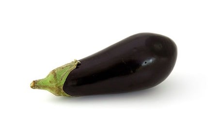 a single eggplant, aubergine